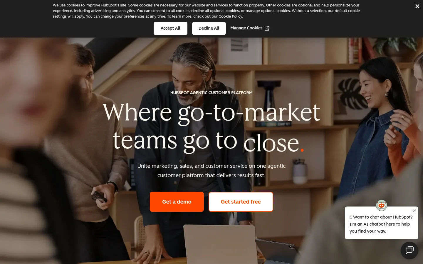 Screenshot https://www.hubspot.com/