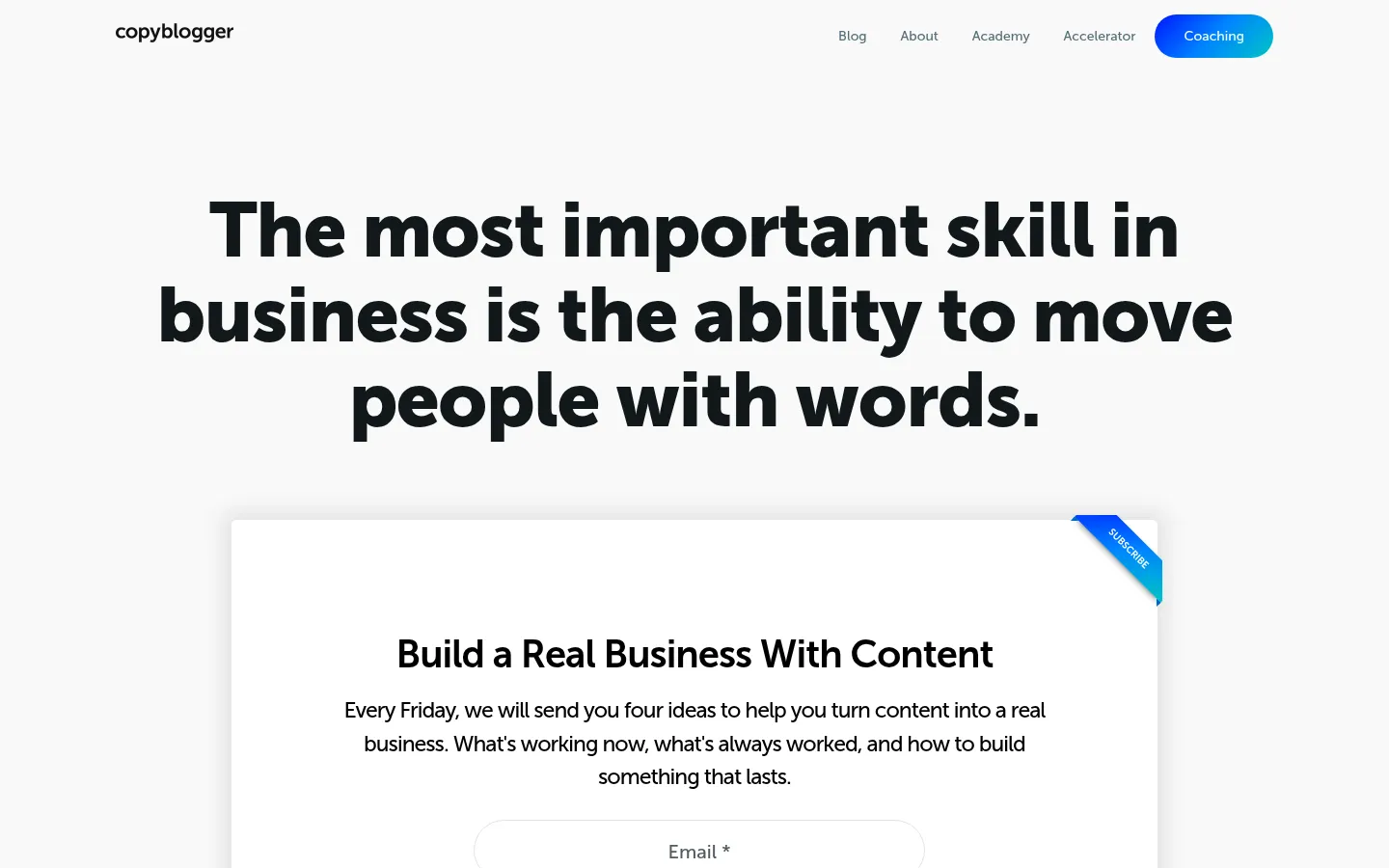Screenshot https://copyblogger.com/
