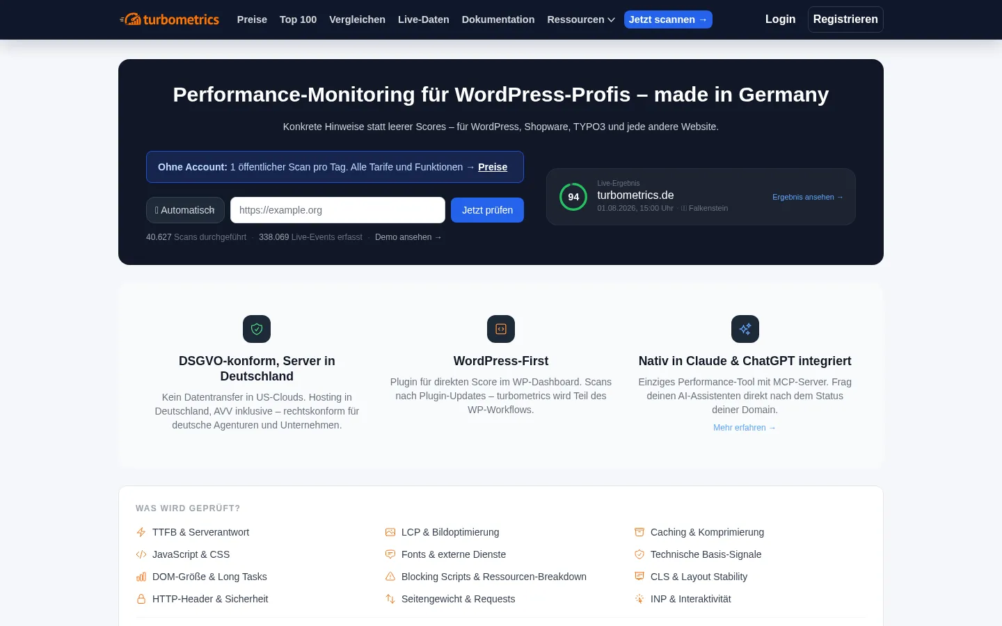 Screenshot https://turbometrics.de/