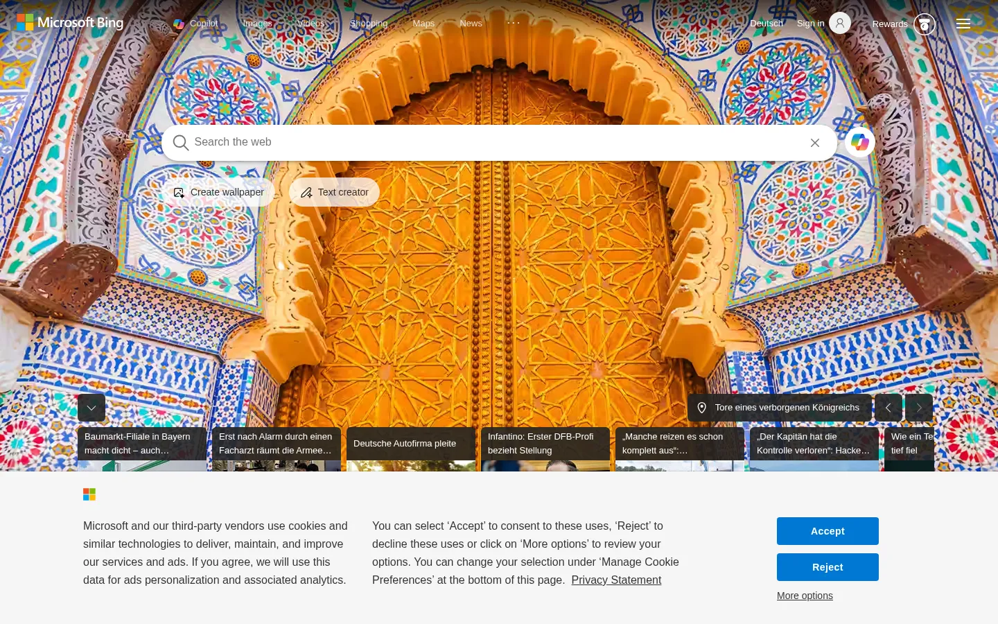 Screenshot https://bing.de/